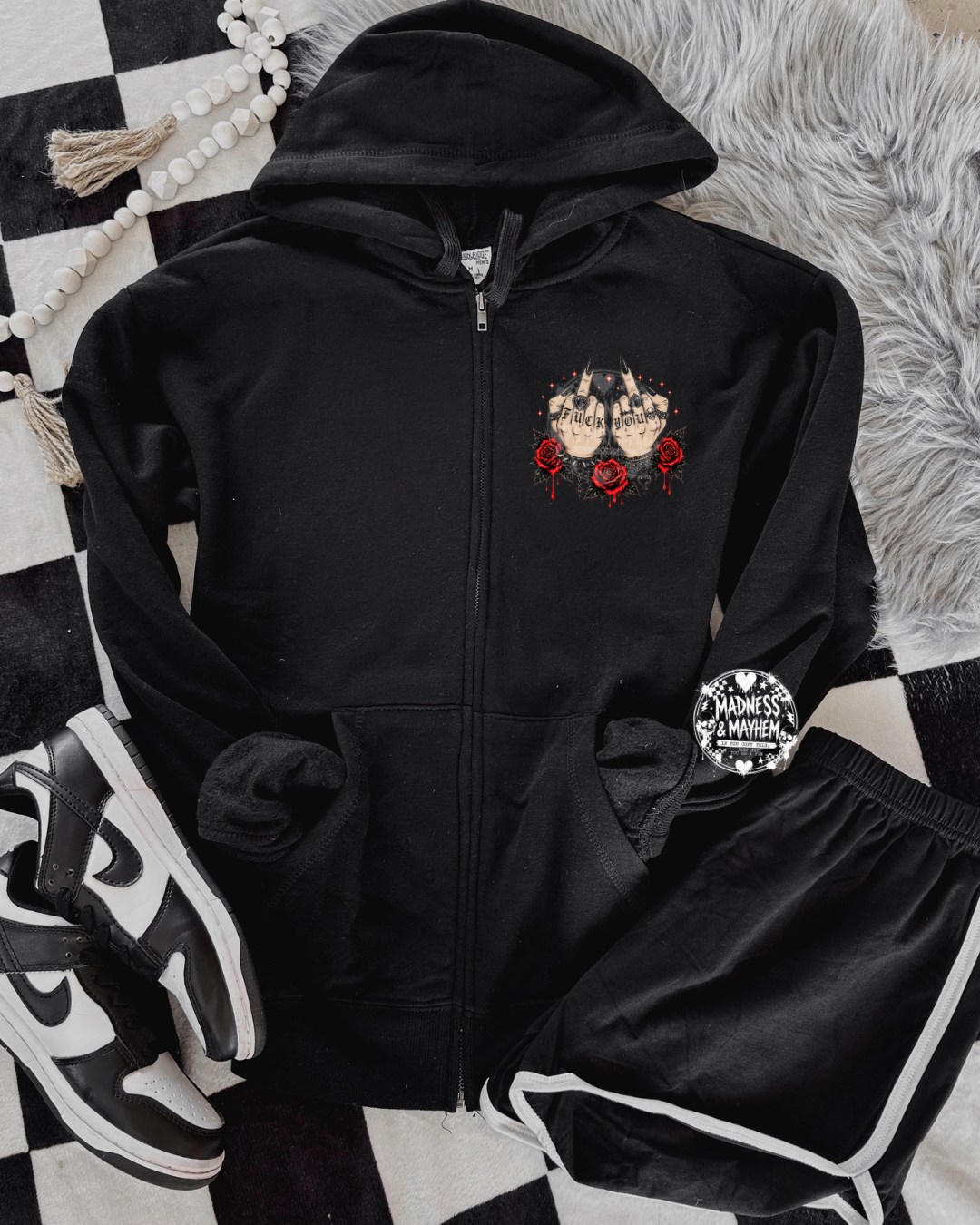 Fuck you zip up hoodie