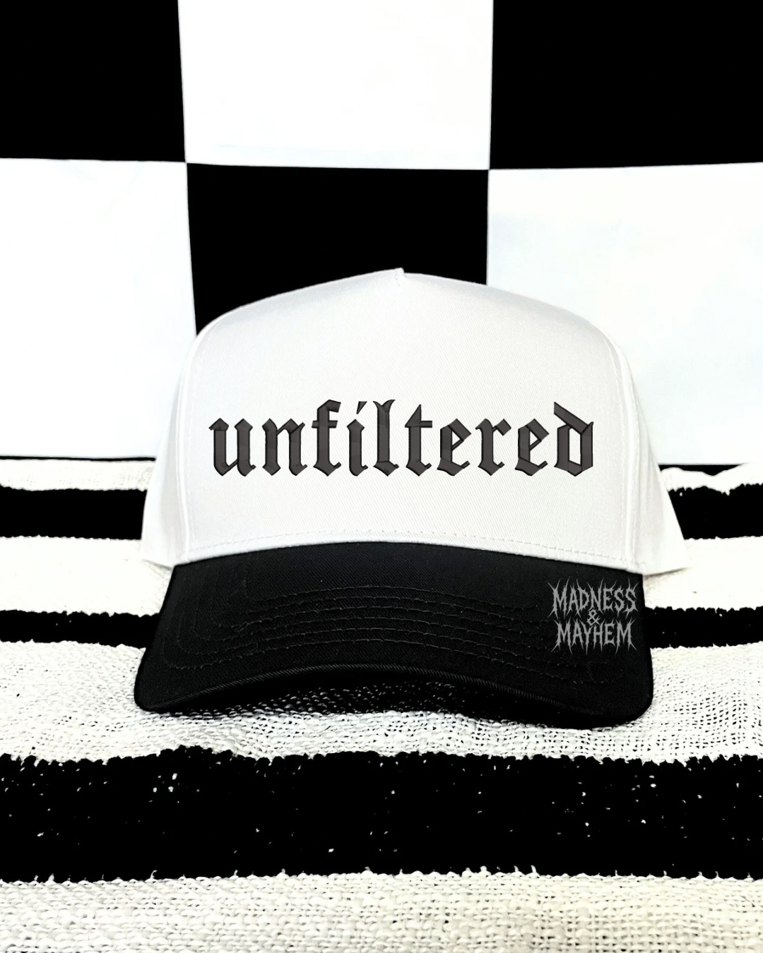 Black unfiltered embroidered Hat