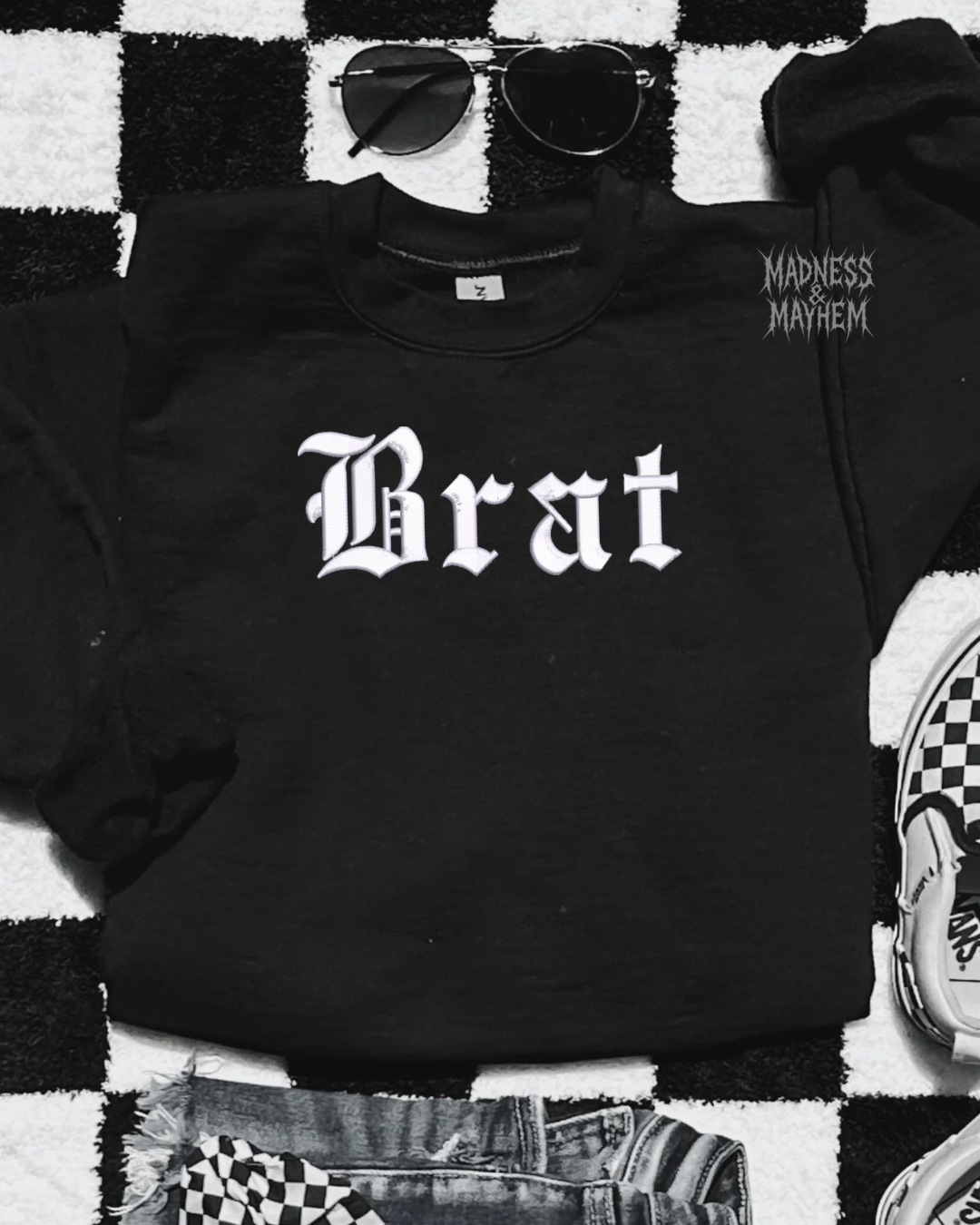 Embroidered Brat crew neck sweatshirt
