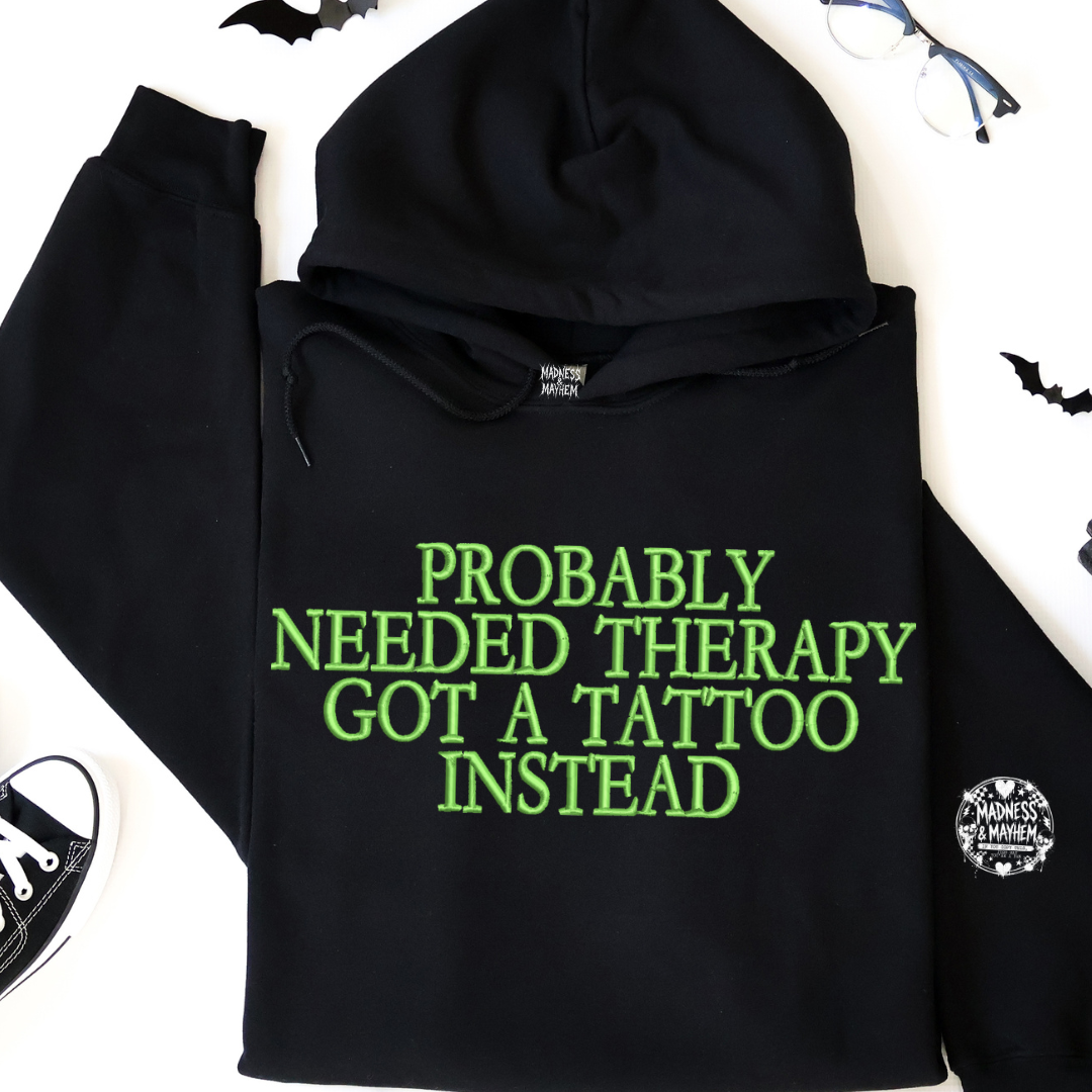 tattoo therapy embroidered Hoodie