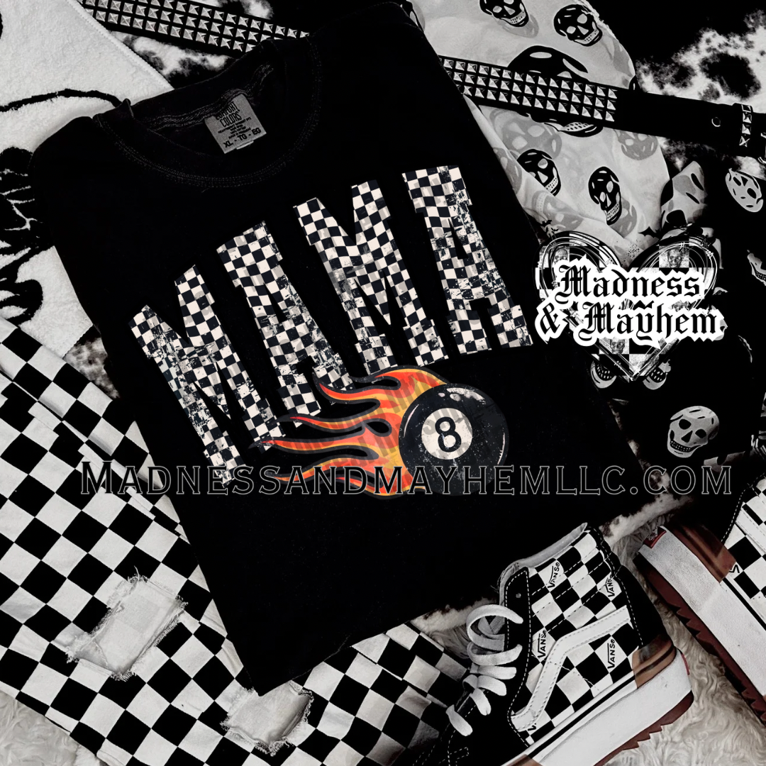 Checkered 8 ball Mama Shirt