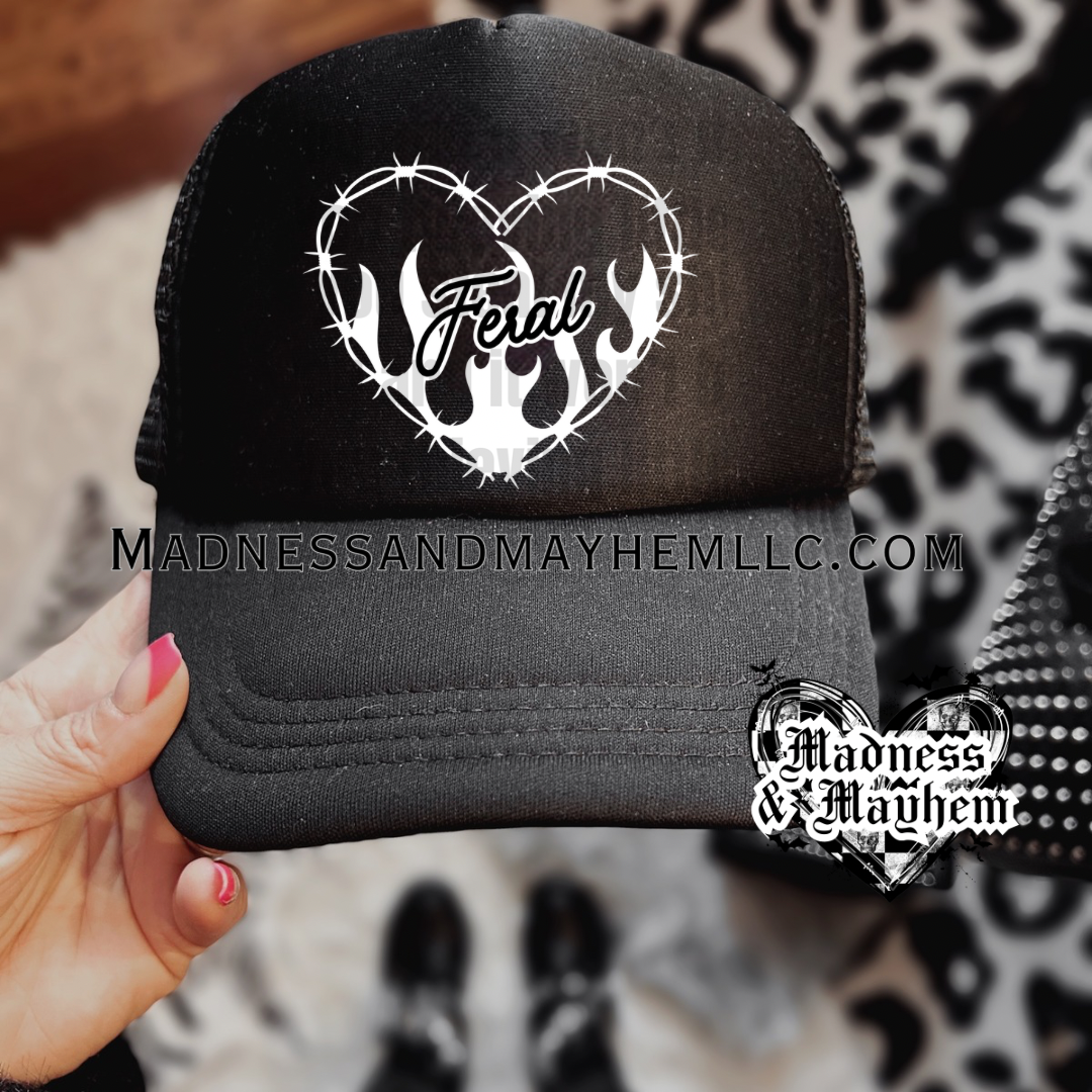Feral barb heart Trucker Hat