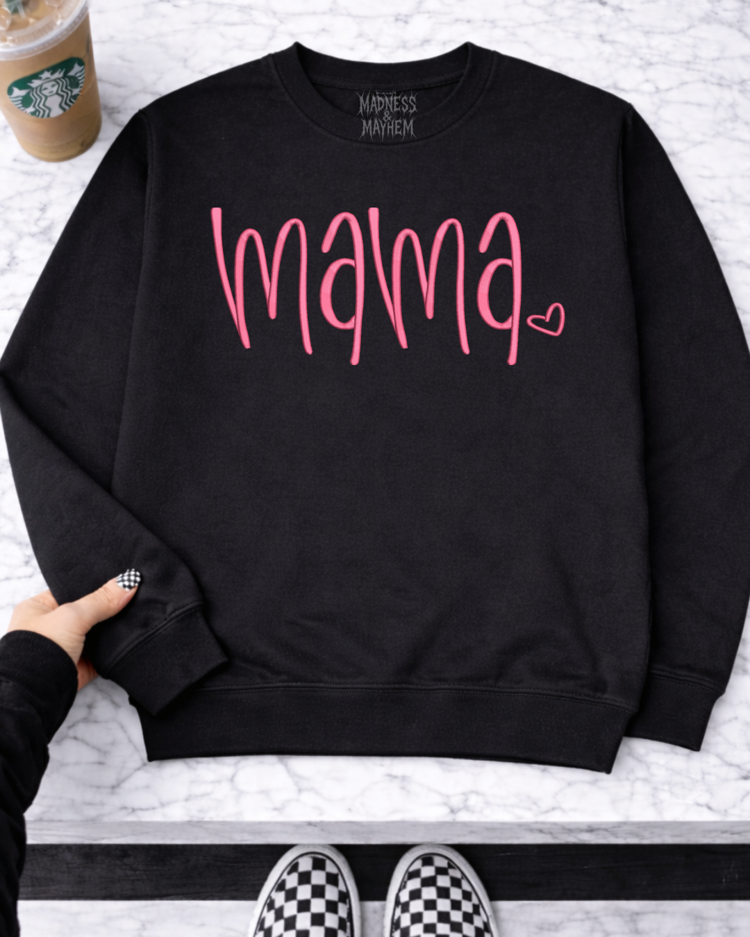 Mama heart embroidered sweatshirt