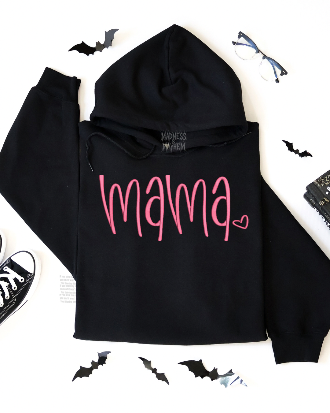 Mama heart Embroidered Hoodie