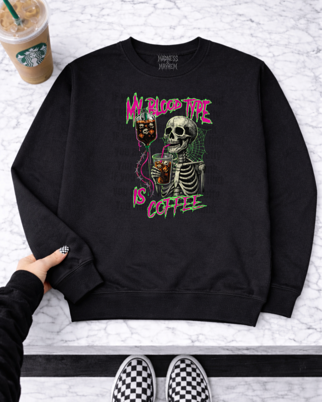 Coffee blood type sweatshirt