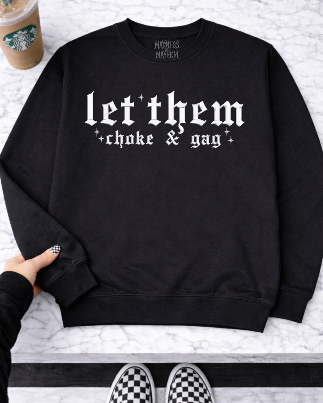 Let them choke embroidered sweatshirt