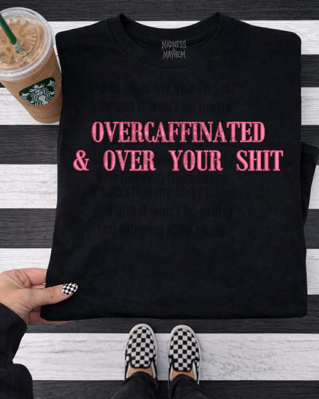 Over your shit Embroidered Tshirt