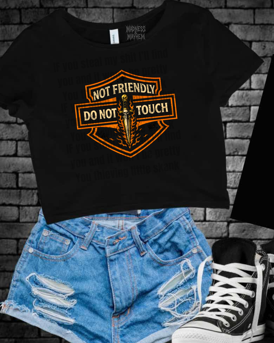 Not friendly HD Cropped Tee