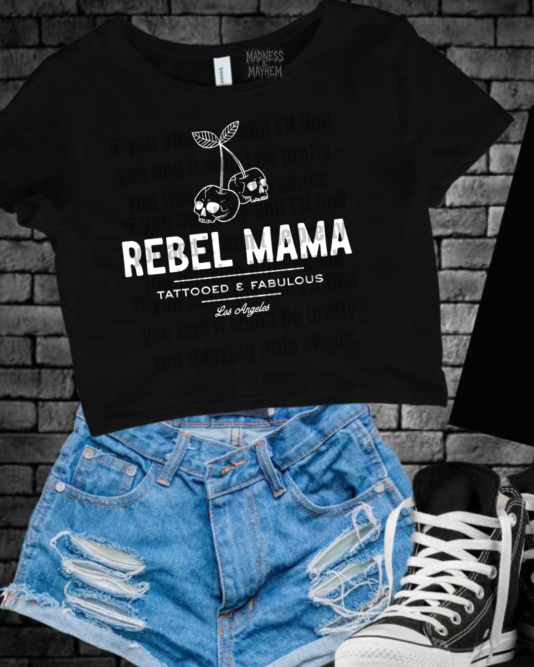 Rebel mama Cropped Tee