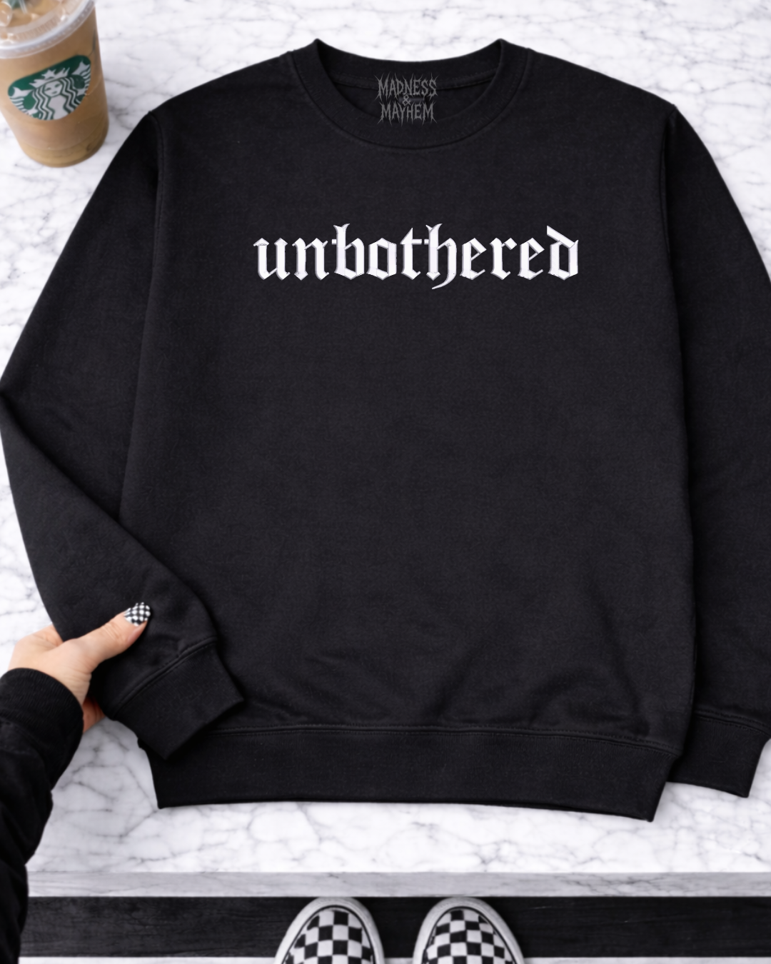 Unbothered embroidered sweatshirt