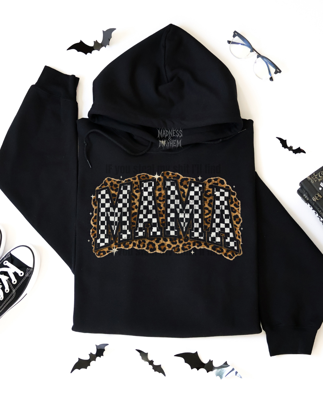 Leopard checkered mama hoodie