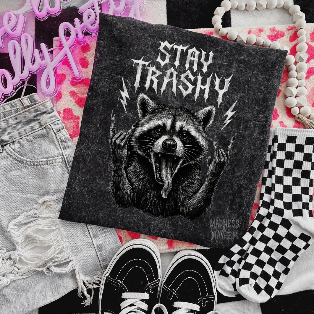 Stay trashy mineral wash tee