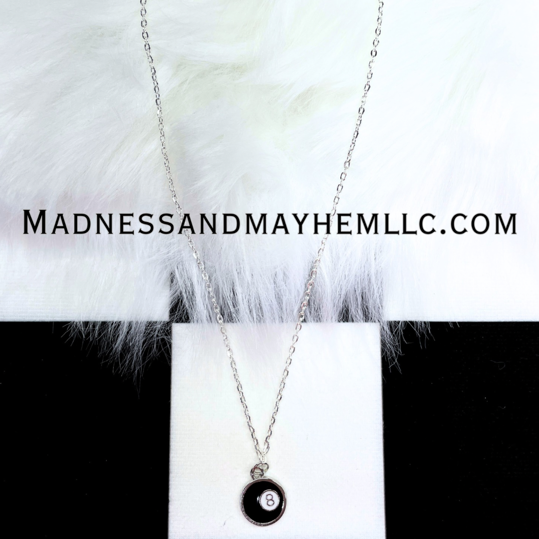 Silver 8 ball Necklace