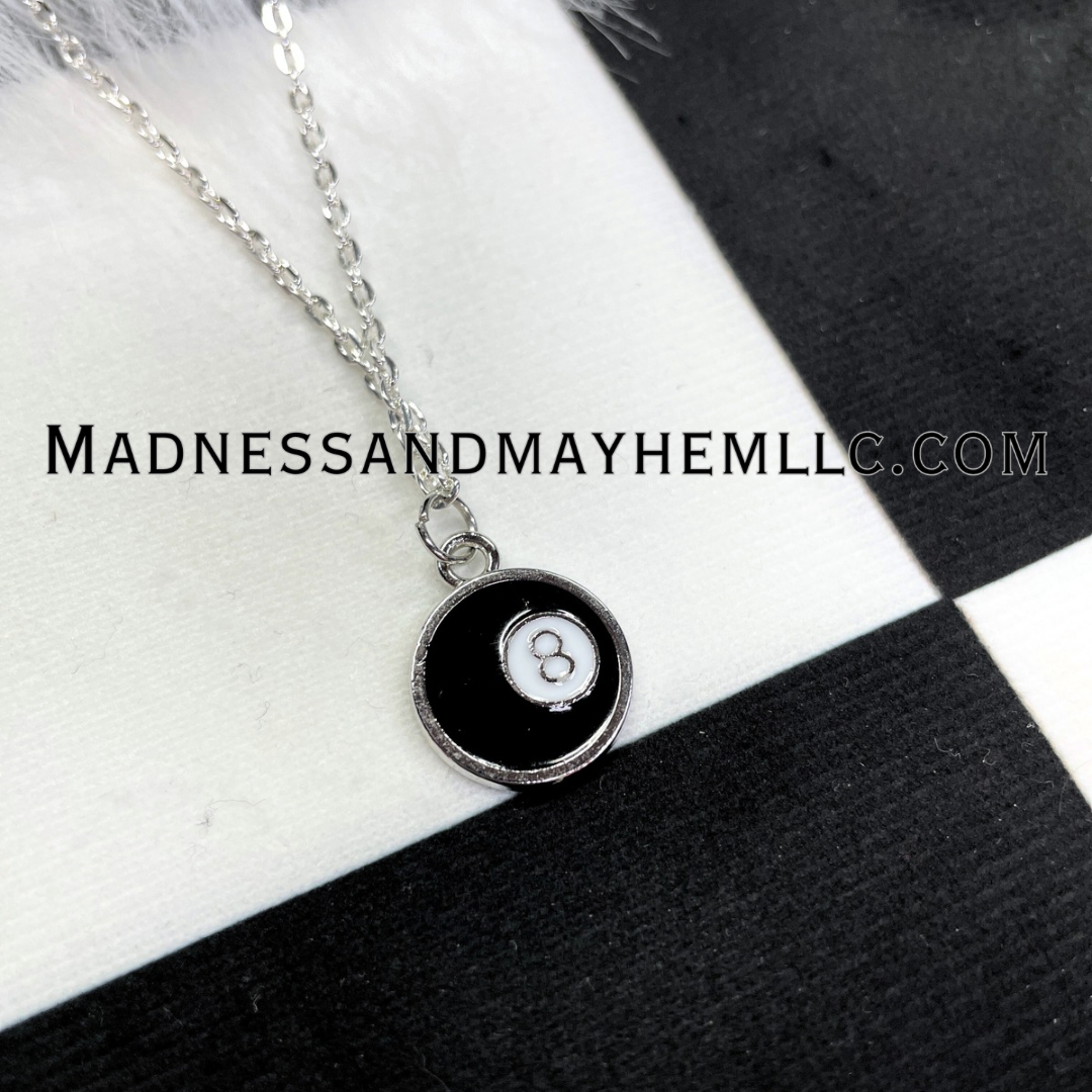 Silver 8 ball Necklace