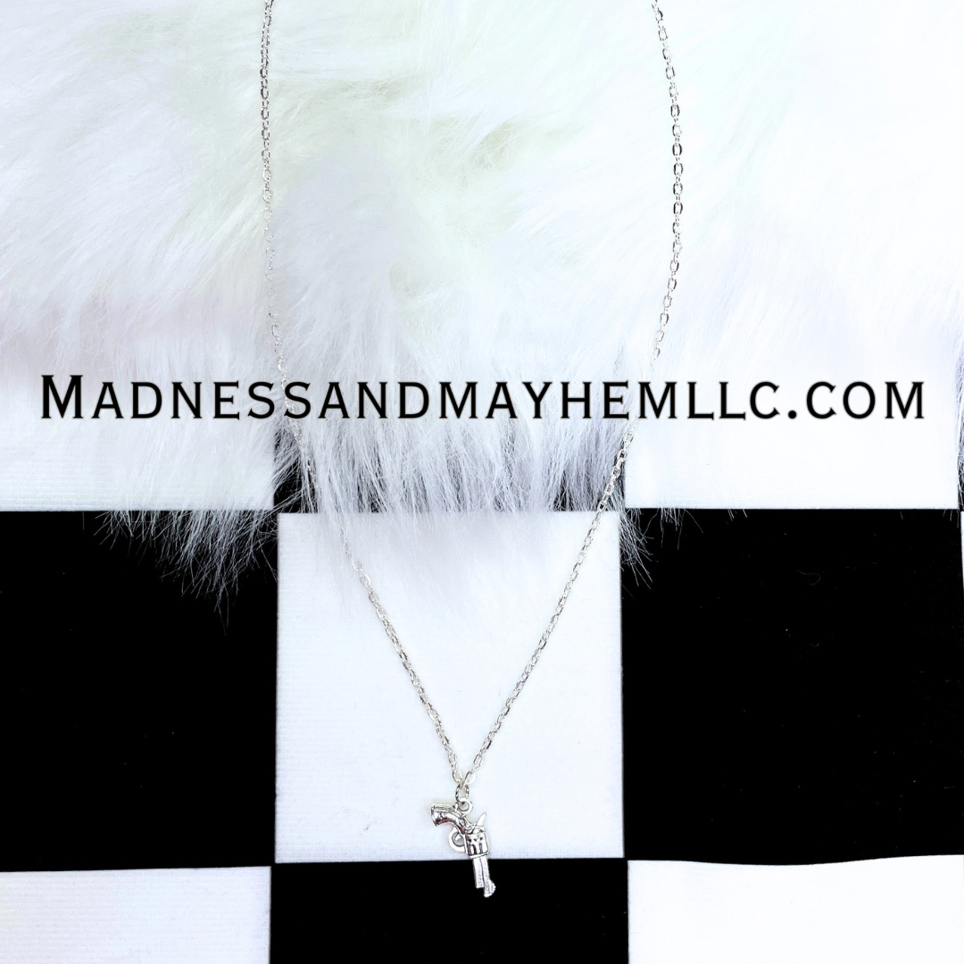 Silver Pistol Necklace