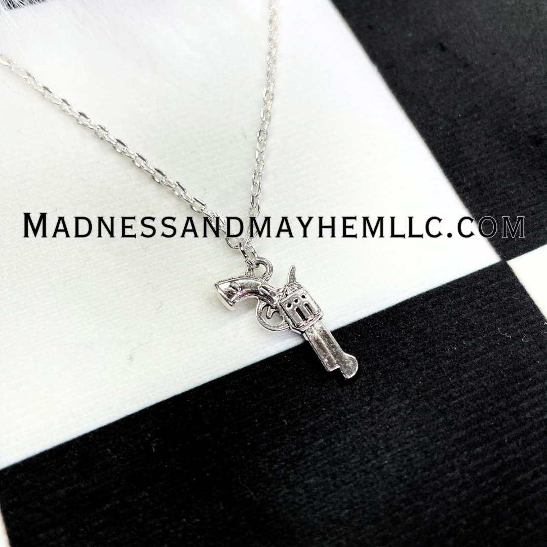 Silver Pistol Necklace