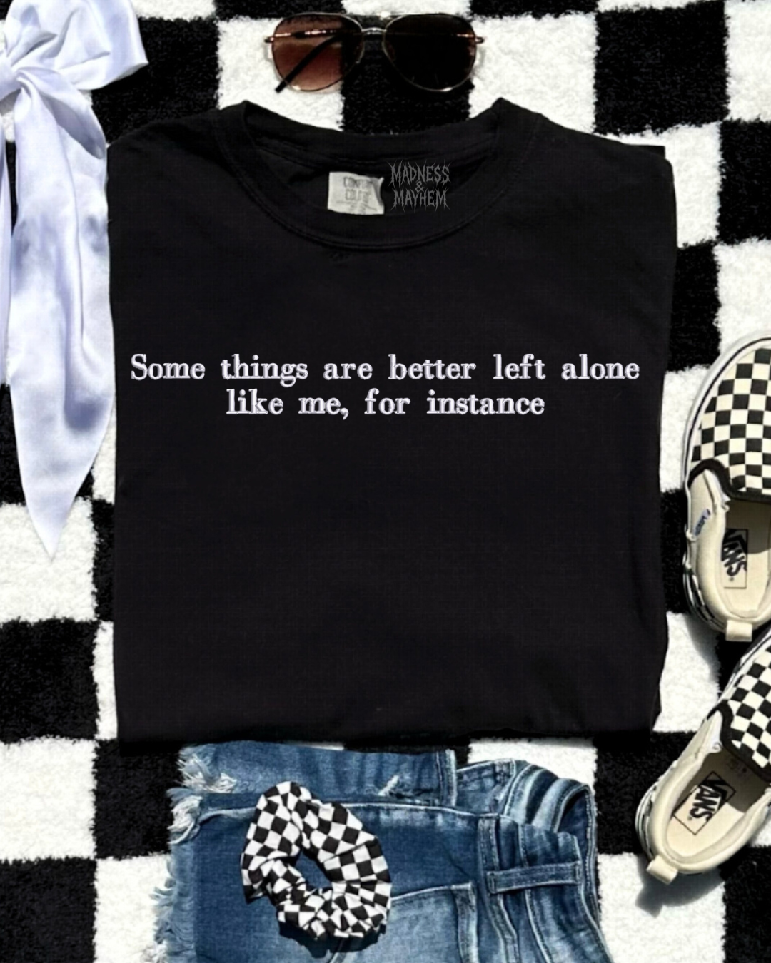 Left alone Embroidered Tshirt
