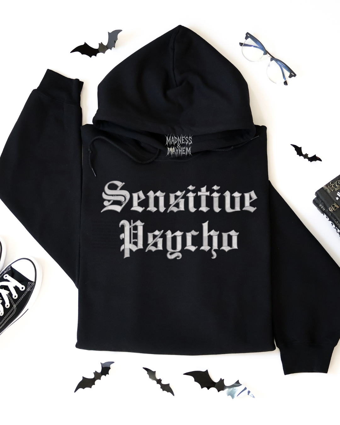 Sensitive psycho Embroidered Hoodie