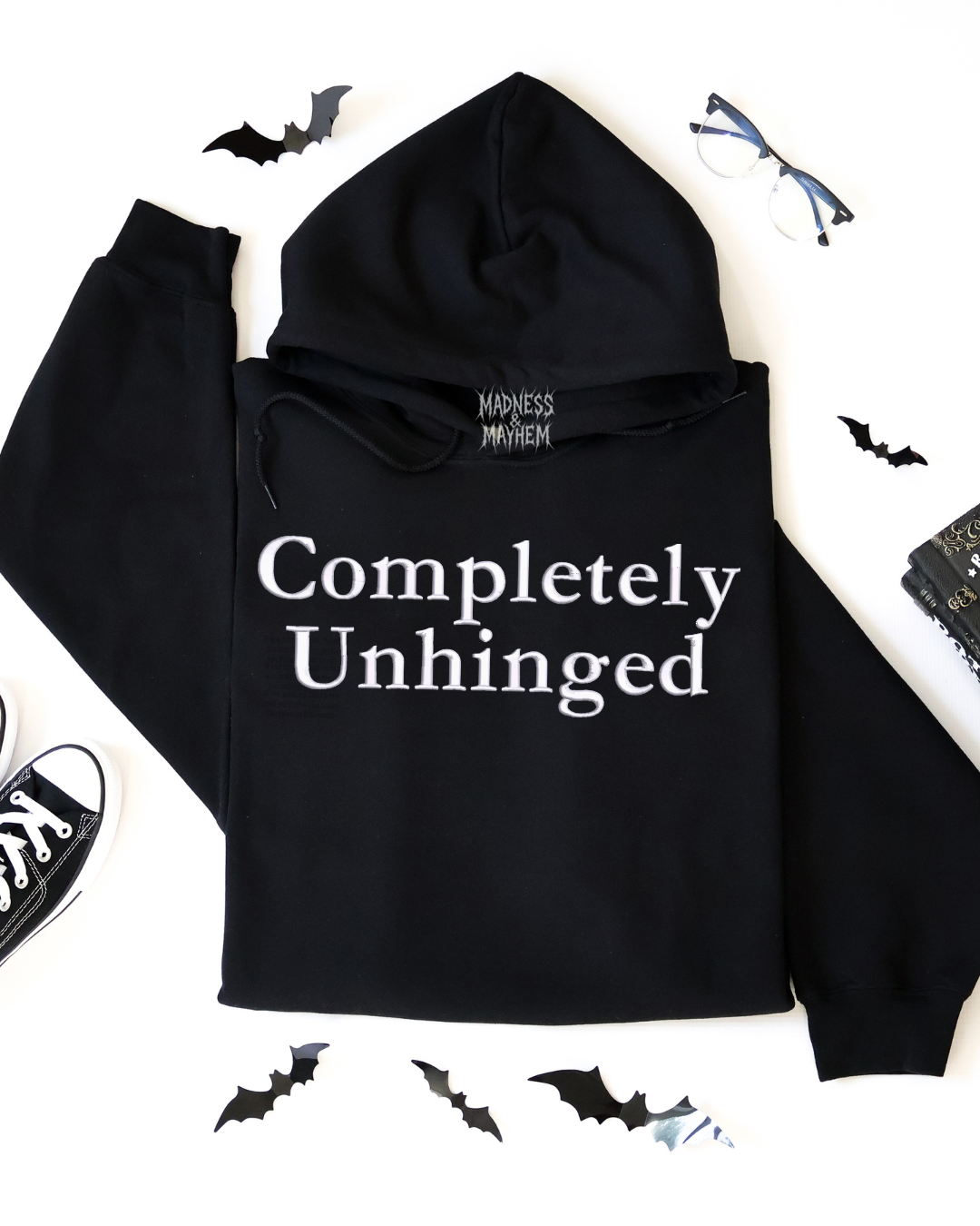 Completely unhinged Embroidered Hoodie