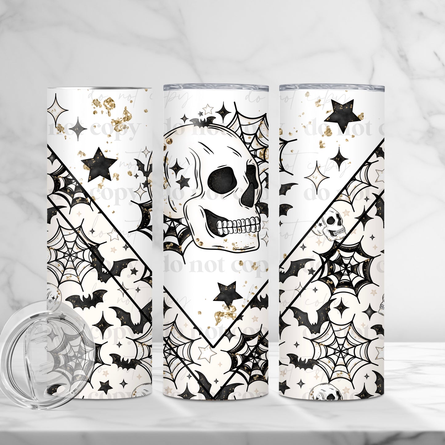 Spooky Skull 20 oz tumbler (finished product)