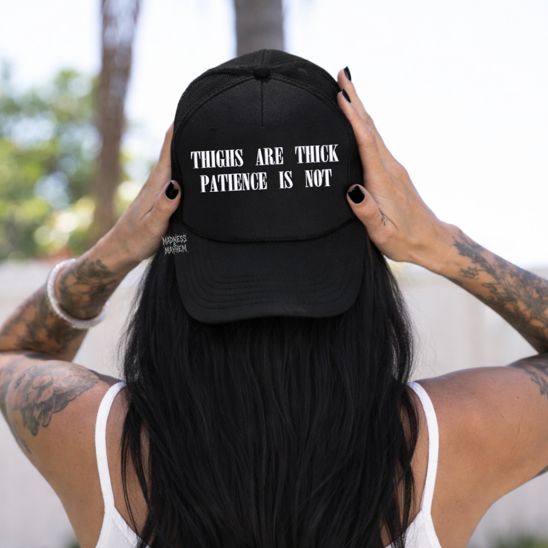 Thick thighs embroidered Trucker Hat