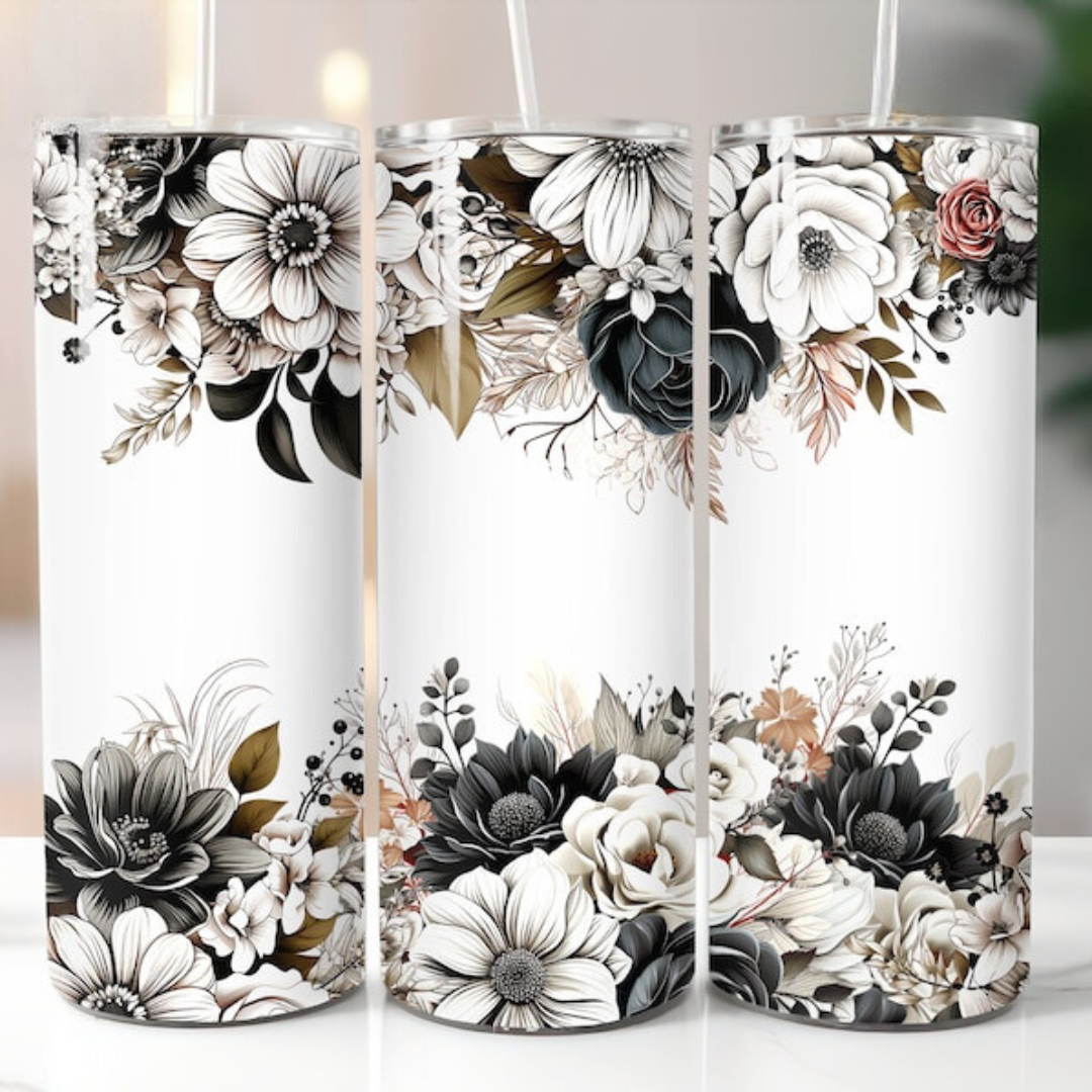 Muted Roses 20 oz tumbler (finished product)