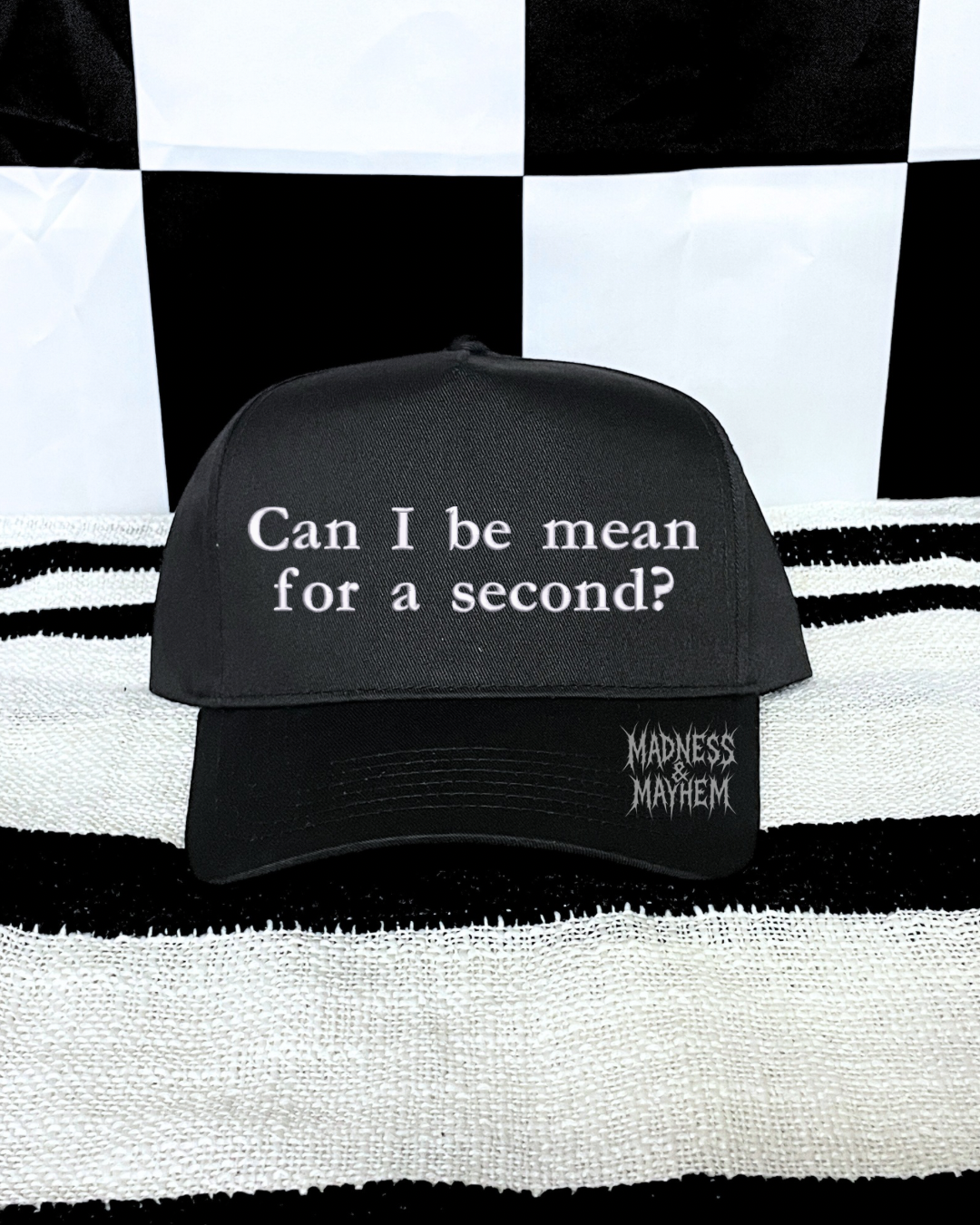 Can I be mean embroidered Black Hat