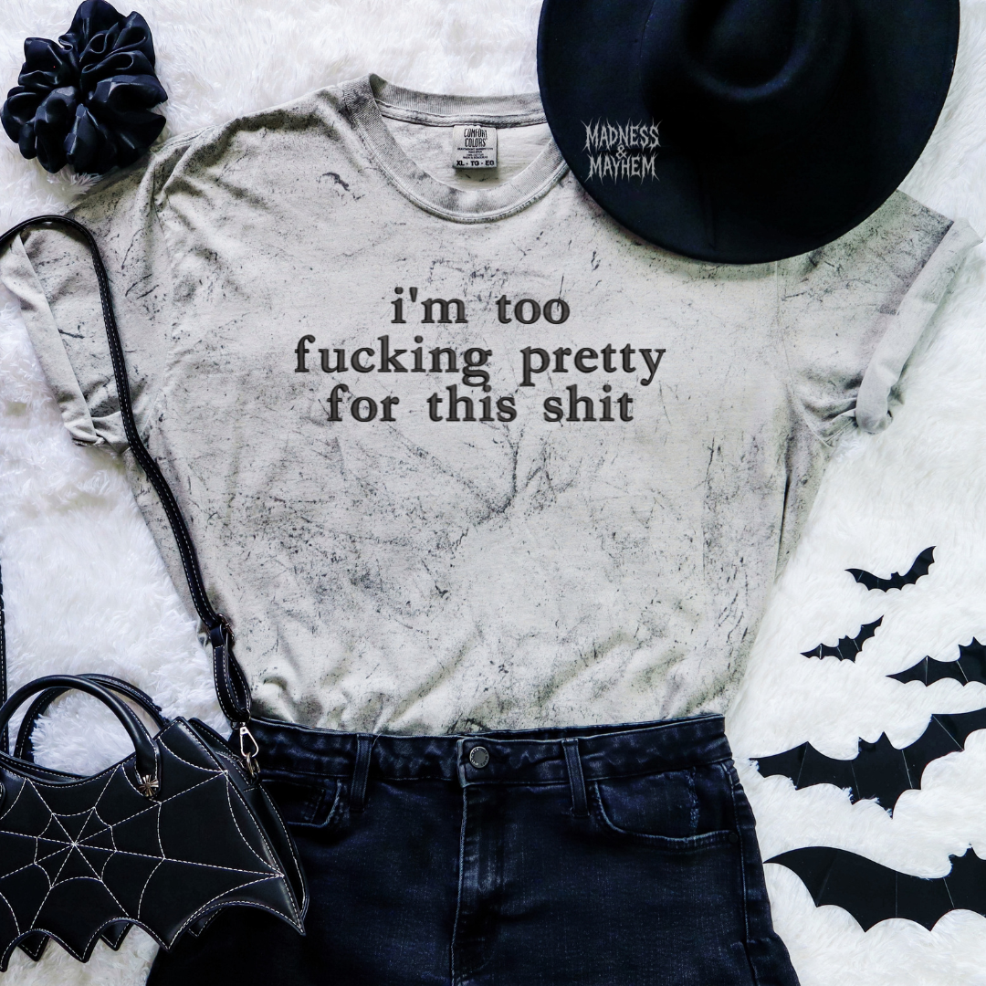 Too fucking pretty embroidered color blast tshirt