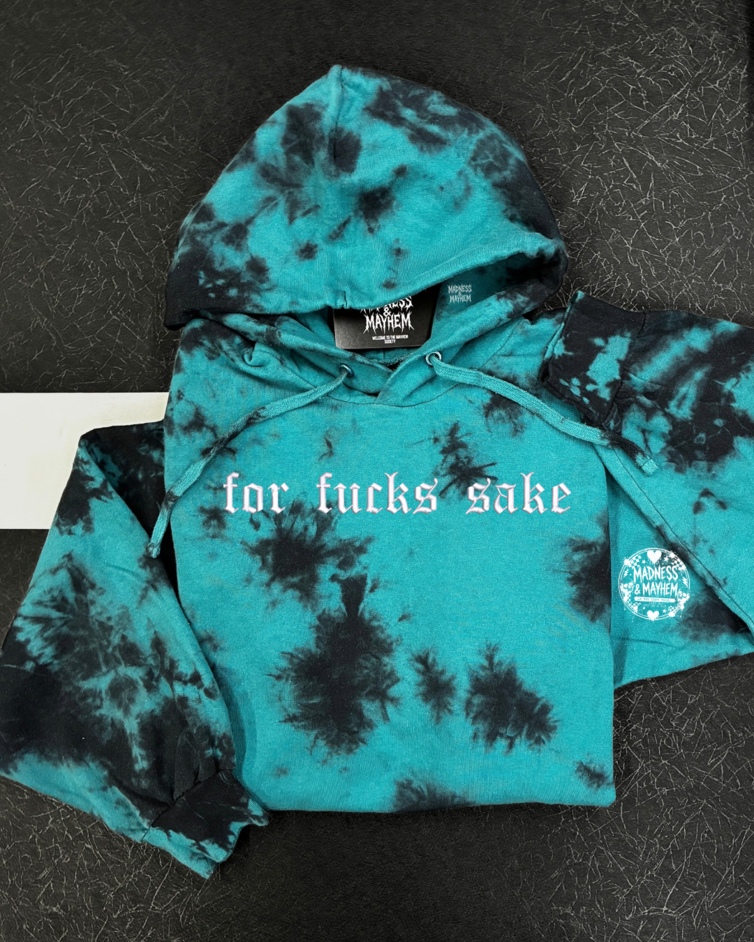 Teal for fucks sake embroidered Hoodie