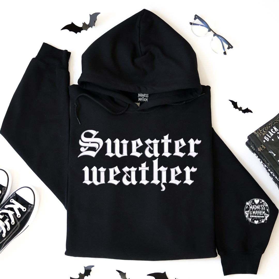 Sweater weather embroidered Hoodie