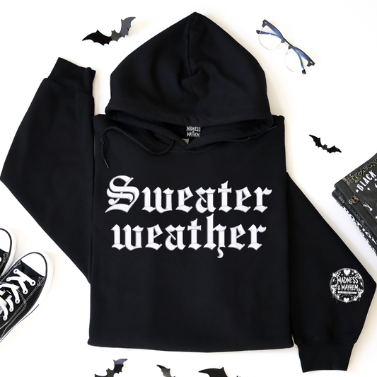 Sweater weather embroidered Hoodie