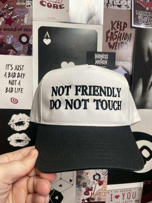 Black/white not friendly hat READY TO SHIP