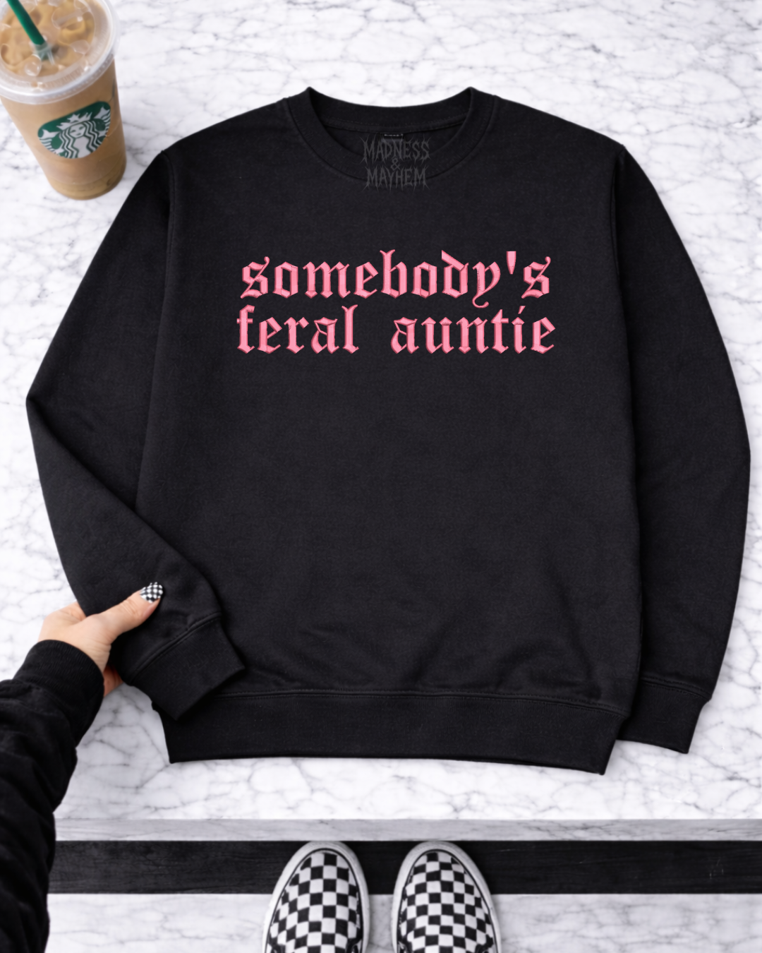 Feral auntie embroidered sweatshirt