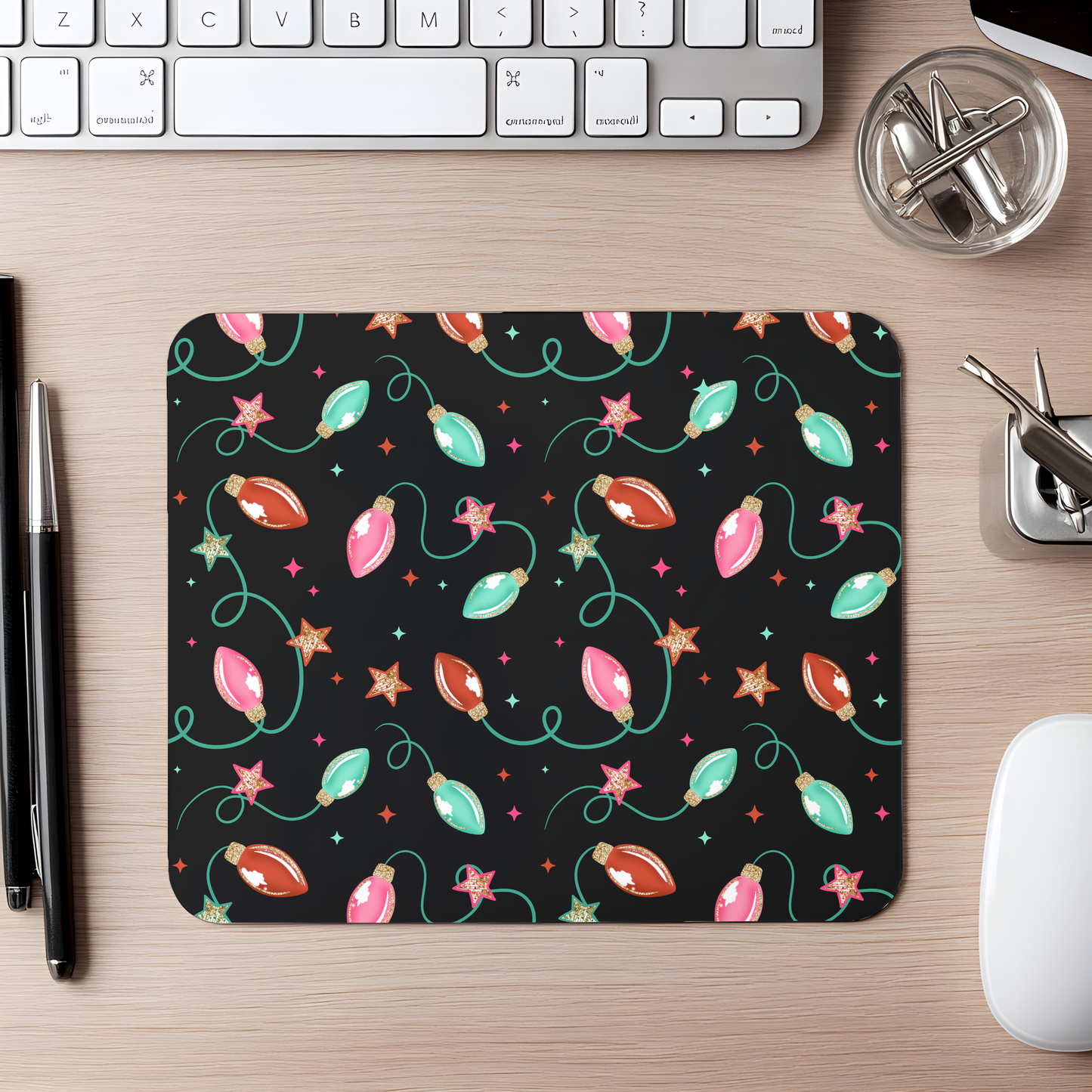 christmas lights mouse pad