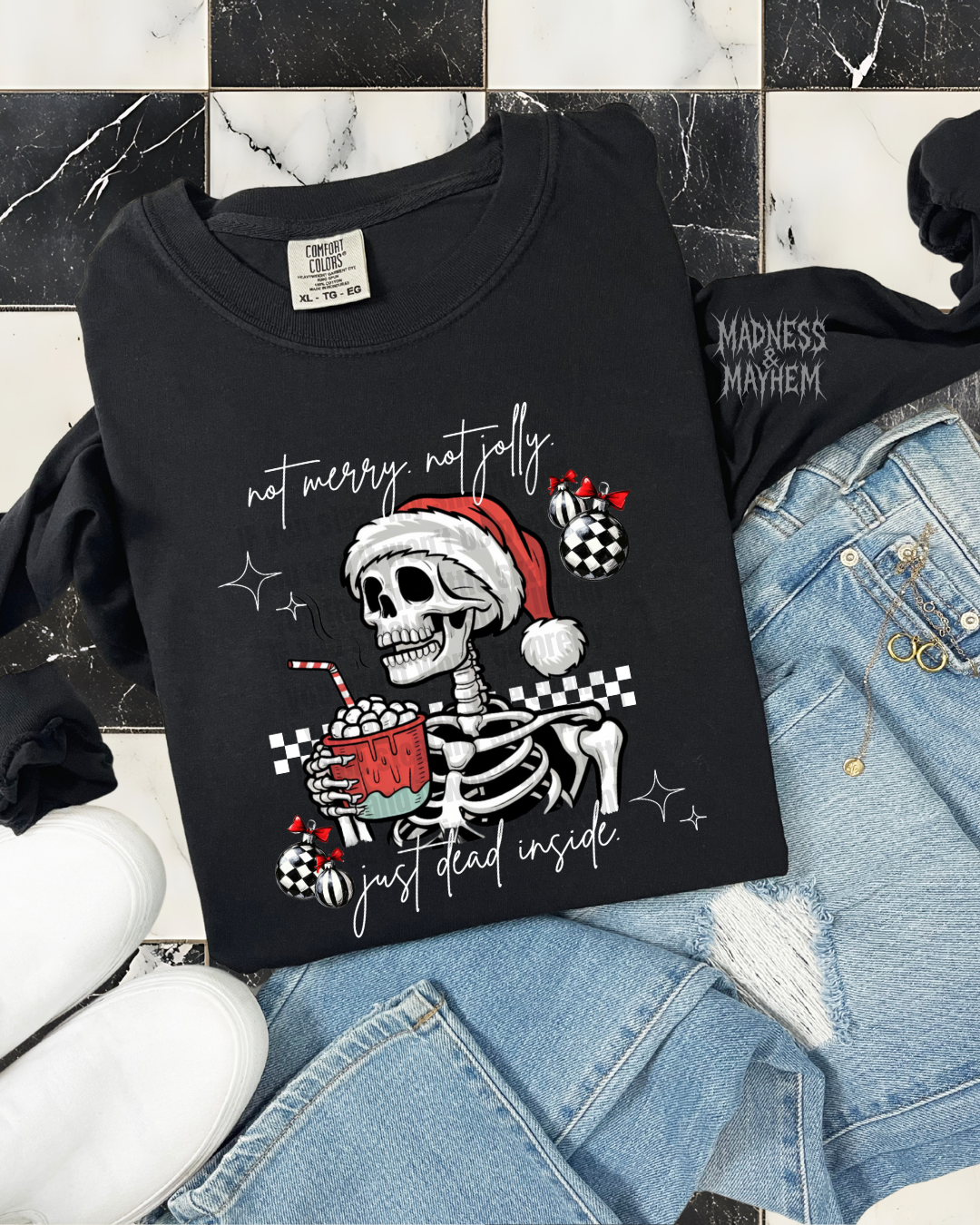 not merry dead inside long sleeve tee