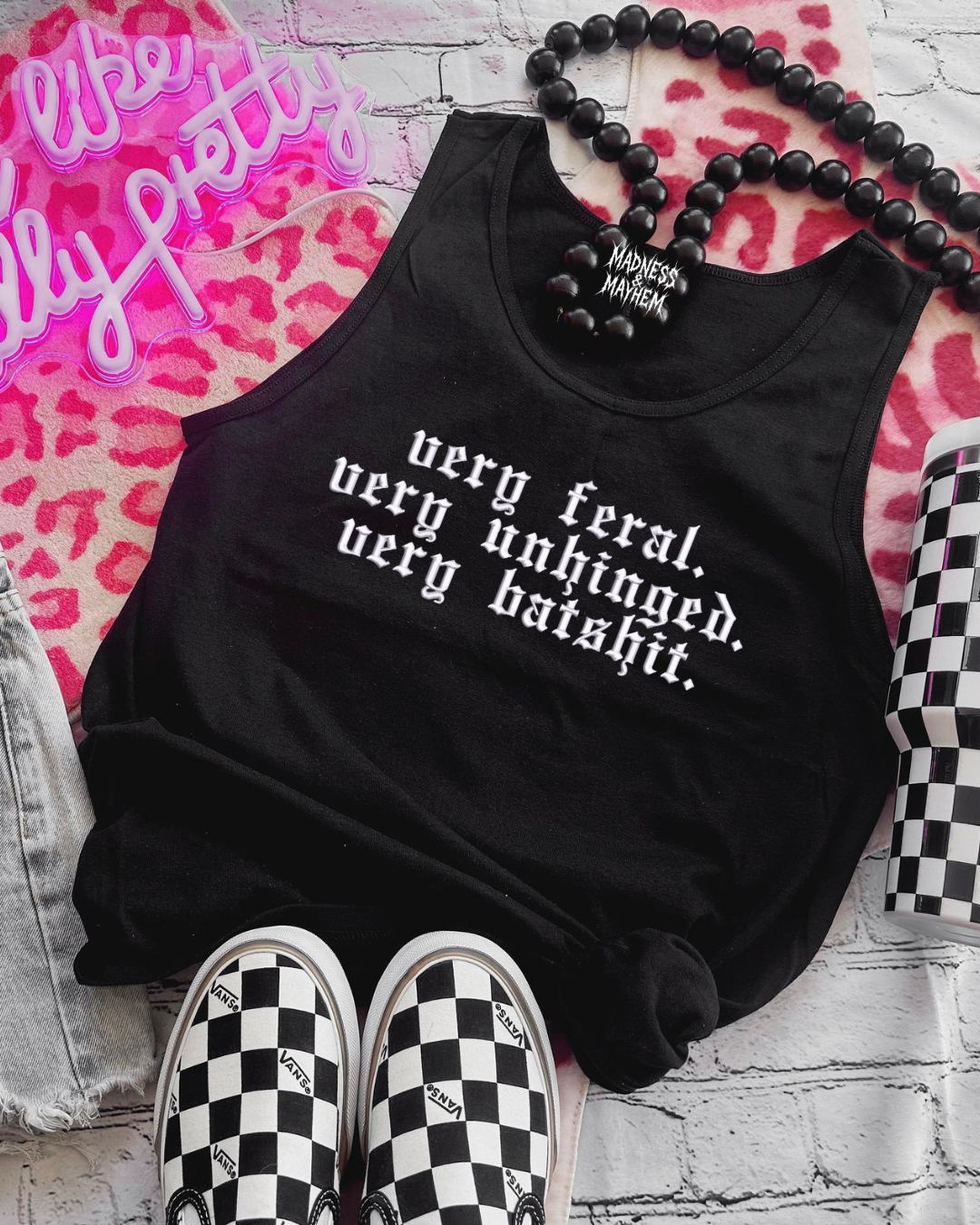 very feral embroidered unisex tank