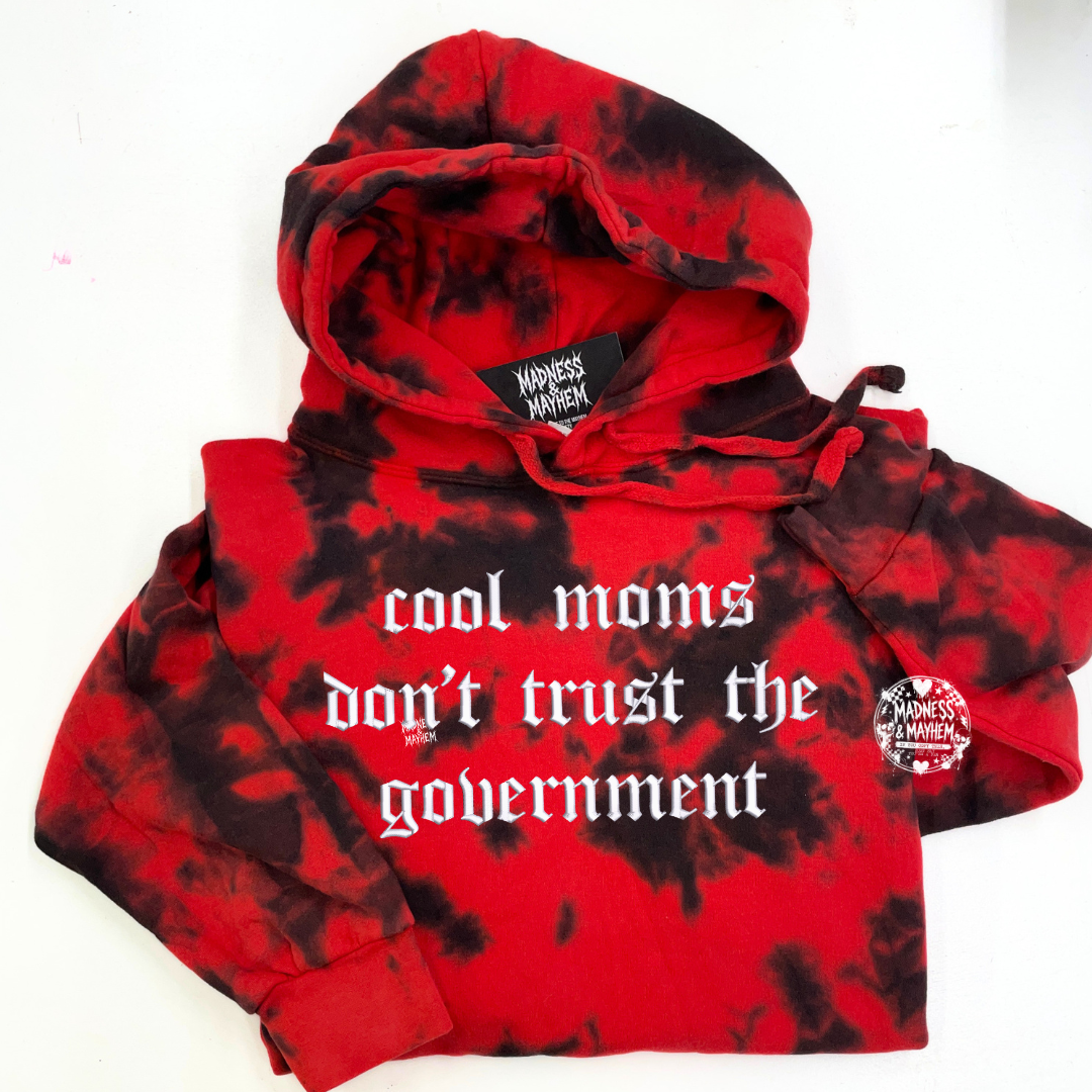 Red Cool moms don’t trust the government embroidered Hoodie