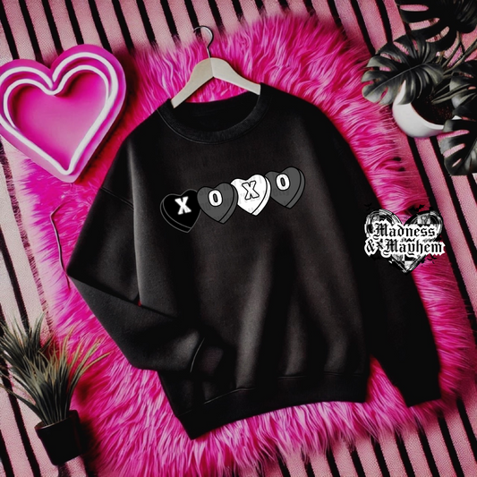 XOXO Candy Heart Sweatshirt (finished product)