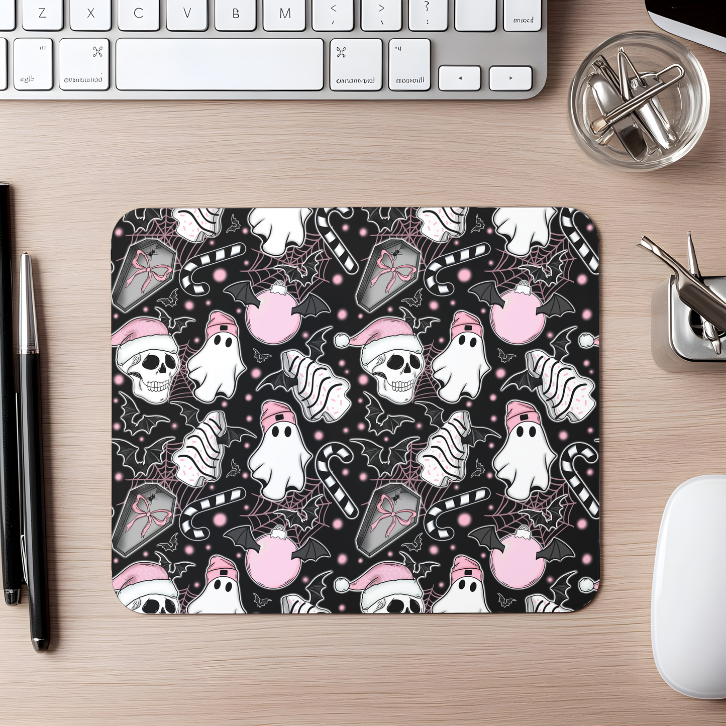 pink creepmas mouse pad