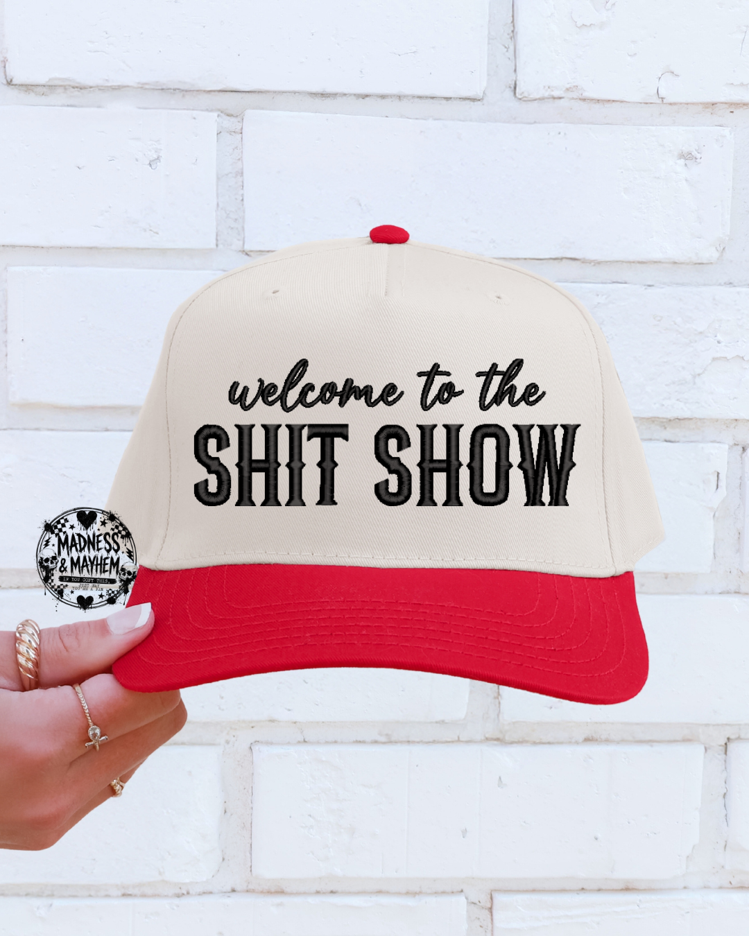 Shit show embroidered red/nautral Hat