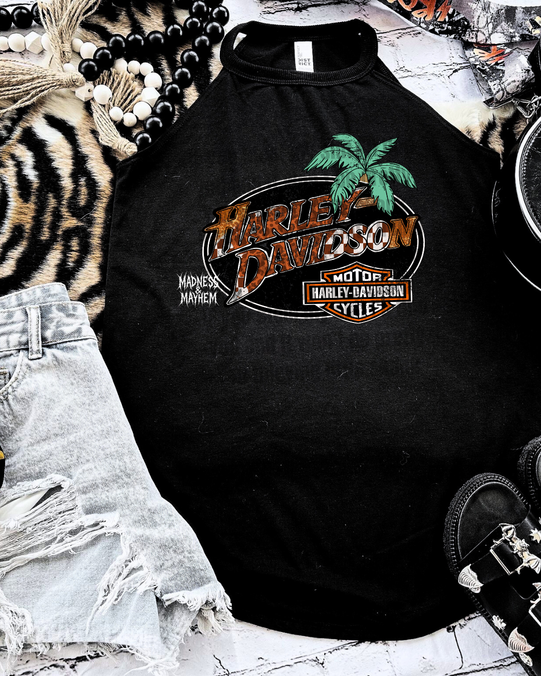 Harley palm tree rockstar tank