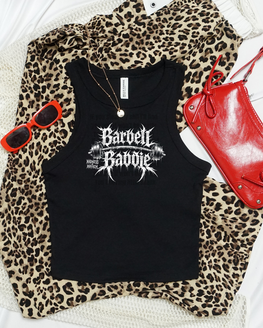 barbell baddie cropped tank