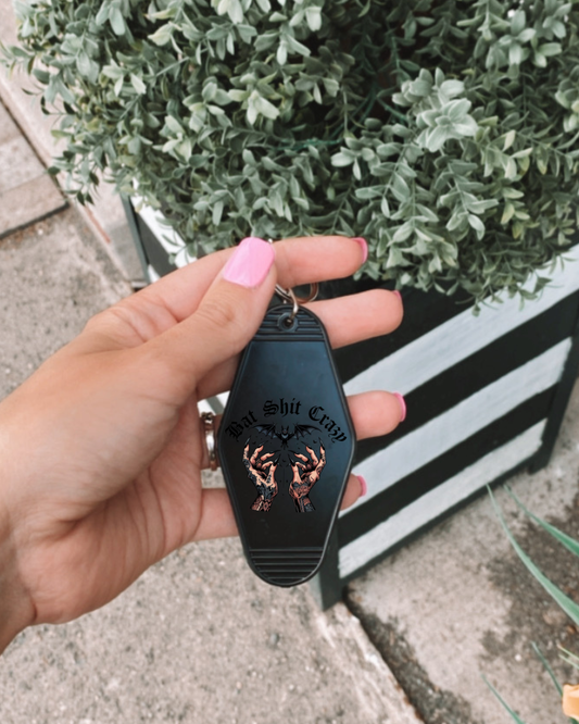 bat shit crazy Hotel Keychain
