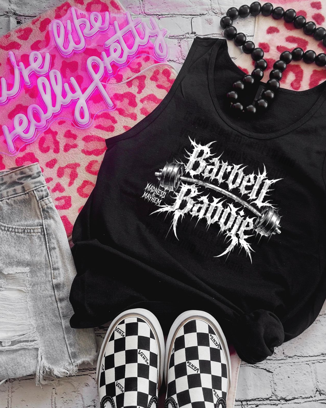 barbell baddie unisex tank