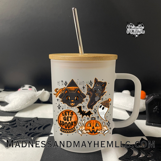 Vintage Doodle Halloween Libbey Glass Coffee Cup