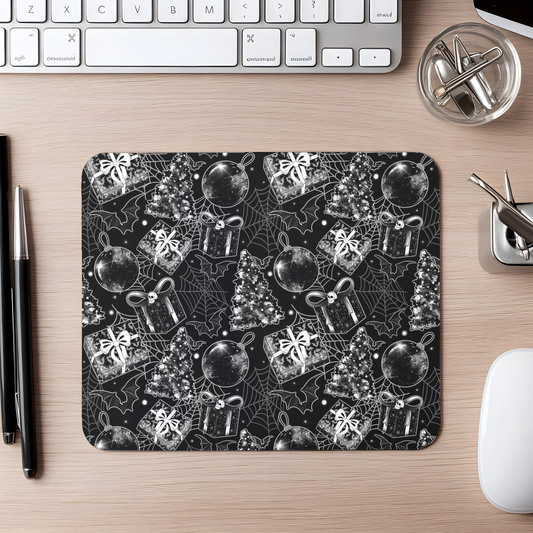 black christmas tree mouse pad