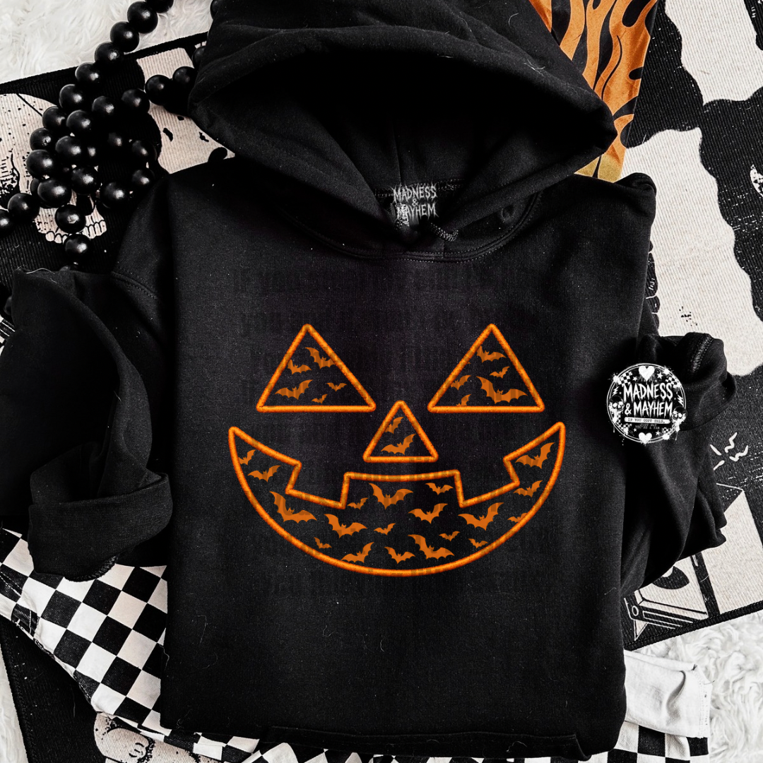 Orange Jack o lantern hoodie