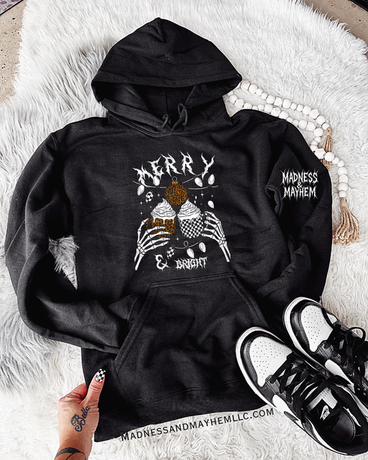 Merry & Bright leopard hoodie