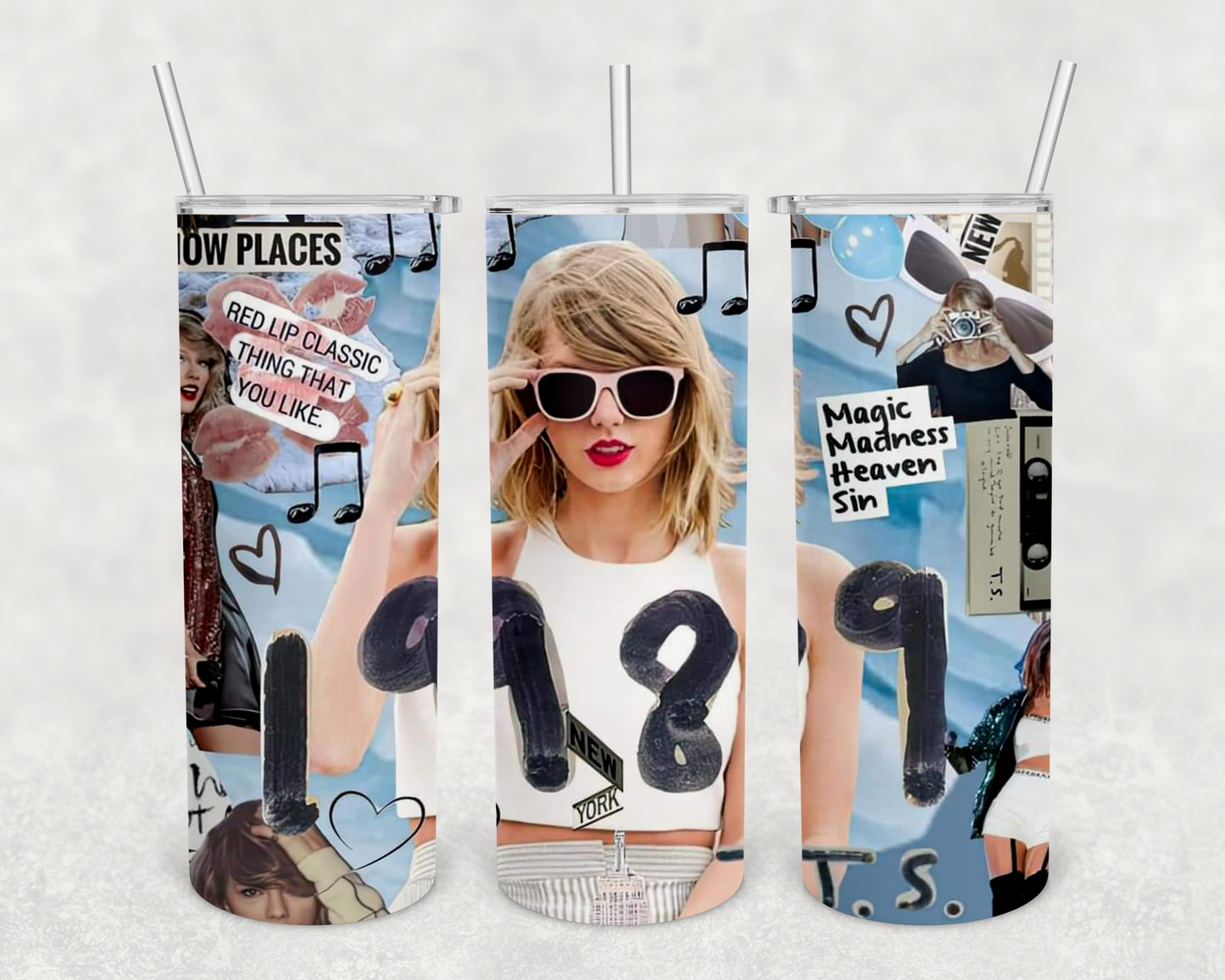 1989 Taylor Swift 20 oz tumbler (finished product)