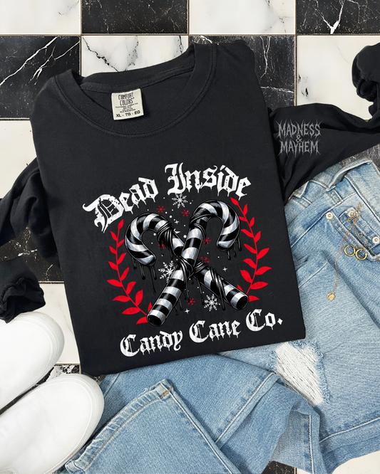 dead inside candy cane co long sleeve tee